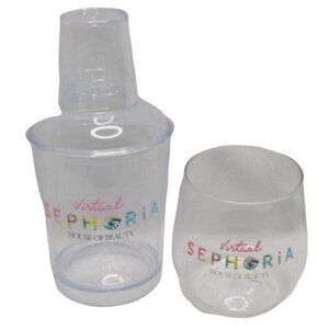 Sephora Sephoria House of Beauty Acrylic Cocktail Shaker and Wine Glass